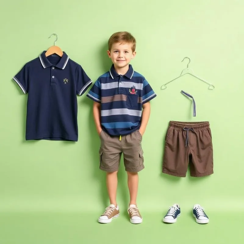 Comfortable matching school outfits for kids boys polo and shorts